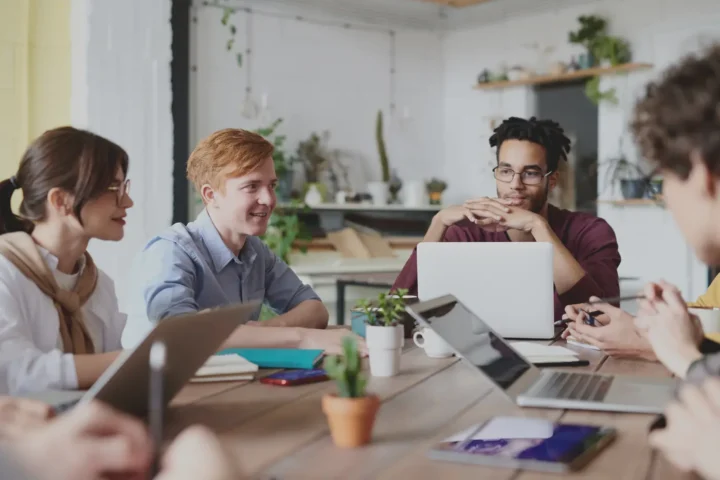 People connecting in community